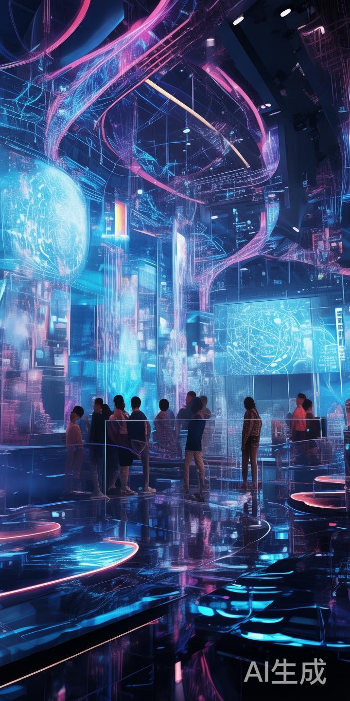 行业前沿技术展示
以“未来科技”为核心展示区域，